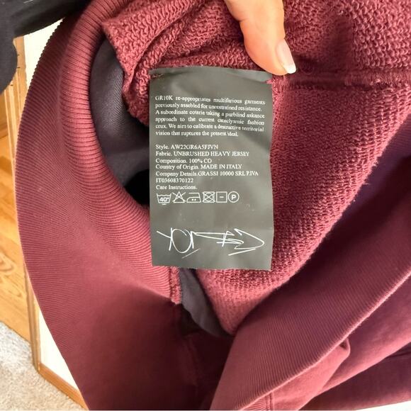 GR10K Unbrushed Heavy Jersey Size XL - Picture 4 of 5